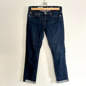 AG Jeans The Stevie Roll-Up Slim Straight Roll-Up Size 25R Blue Denim Jeans